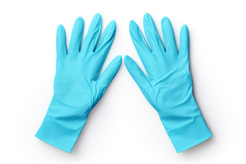 Protective Barrier: A close-up view of a latex medical glove, providing a crucial protective barrier for healthcare professionals, isolated on a white background.