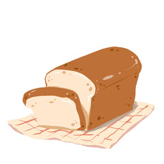 Homemade bread sliced vector illustration EPS file