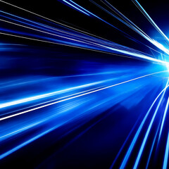 Fototapeta na wymiar Vector Abstract, science, futuristic, energy technology concept with light rays, stripes lines with blue light, speed and motion blur over dark blue background