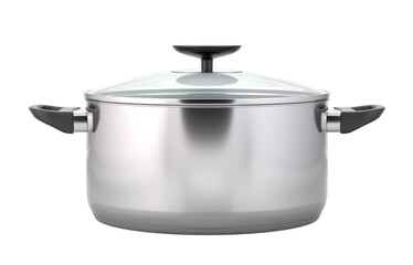 Stainless steel pot. Png clipart isolated on transparent background