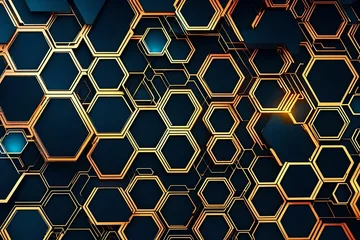 Tapeten Abstract hexagon background , Technology polygonal concept stock illustration © Muhammad