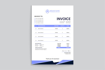 Set of modern invoice design template