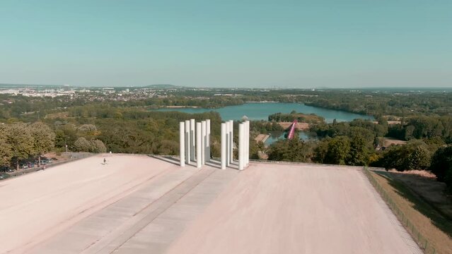 Aerial roundabout shot of twelve columns de Saint-Christophe