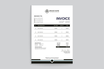 Black shape invoice design