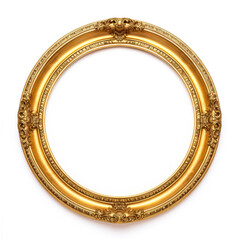 Empty Gold picture frame, in the style of Romanesque art.
