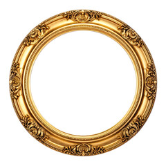 Empty Gold picture frame, in the style of Romanesque art.