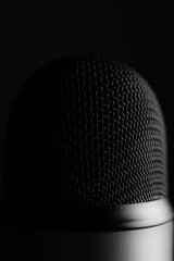 microphone on black background