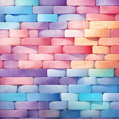 Abstract Pastel Color Brick Shape Background, Ai Generated