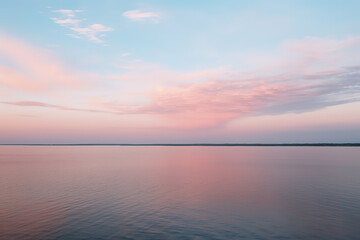 sunset of the ocean on savannah bay, aerial view