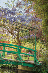 Green bridge, Monet's garden spring May, France Giverny