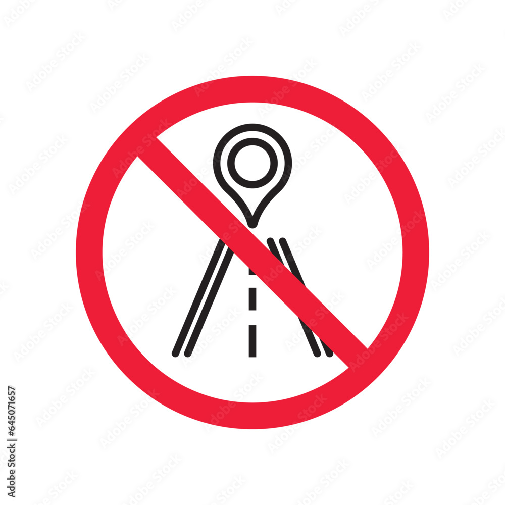 Aufkleber no location icon. forbidden geolocation icon. no navigation vector symbol. prohibited vector icon. w