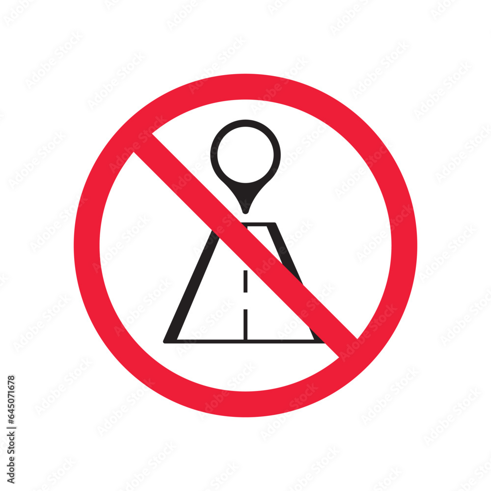Aufkleber no location icon. forbidden geolocation icon. no navigation vector symbol. prohibited vector icon. w