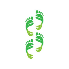 Green Carbon Footprint Icon Concept Design. Vector Illustration.