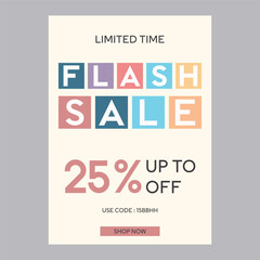 Limited time flash sale 25% off discount promotion poster