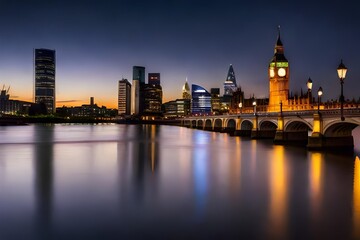 Obraz premium city skyline at night