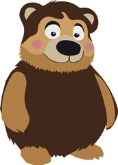 vector drawing, bear, cartoon character, illustration for postcards, animation, cartoon, children's book