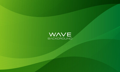 Abstract green wave background. Dynamic line composition. vector illustration