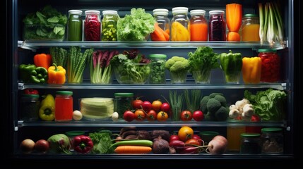 The fridge is filled with a colorful selection of fresh food.