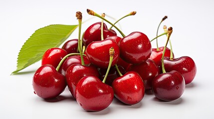 Close-up of a bunch of ripe, juicy cherries.