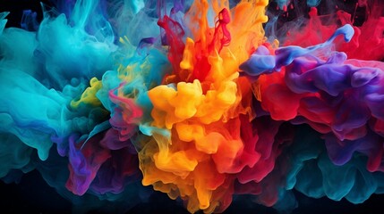 The moment a burst of colored liquid meets a textured surface, creating a vivid explosion of texture and hue