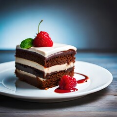 chocolate cake with strawberries