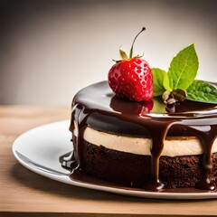 chocolate cake with strawberries