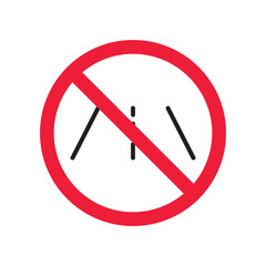 Forbidden road icon. No pass vector icon. No access pictogram. Prohibited road sign vector icon. Warning, danger, caution, attention, restriction. No way flat pictogram. Do not enter. Danger turn icon