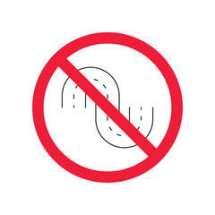 Forbidden road icon. No pass vector icon. No access pictogram. Prohibited road sign vector icon. Warning, danger, caution, attention, restriction. No way flat pictogram. Do not enter. Danger turn icon