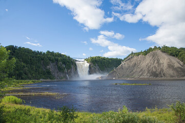 Beautiful view of Montmorency Waterfall in Canada