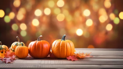 Tuinposter Happy fall autumn Halloween holiday thanksgiving background © DLC Studio