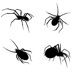 Naklejka premium Spider Web SVG, set of black spider, silhouette of black spider, Spider Web SVG Bundle, Halloween Svg Cut Files for Cricut