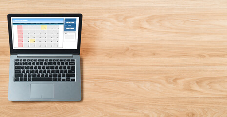Calendar on computer software application for modish schedule planning for personal organizer and online business