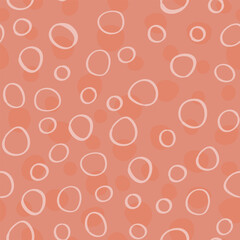Abstract vector seamless pattern with circle. Cute doodle print for kids. For print, web, home decor, fashion, surface, graphic design. Vector illustration