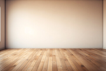 empty room with wooden floor for product presentation