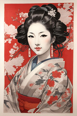 Mujer Ukiyo-e: Belleza Renacida por la IA Generativa