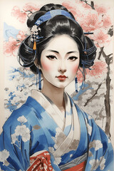 Mujer Ukiyo-e: Belleza Renacida por la IA Generativa