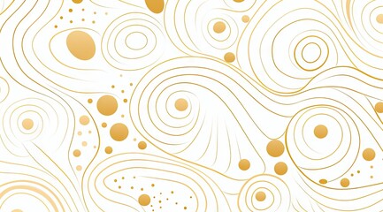 golden, swirled lines on a white background Generative AI