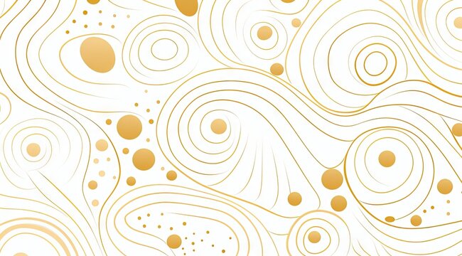 golden, swirled lines on a white background Generative AI