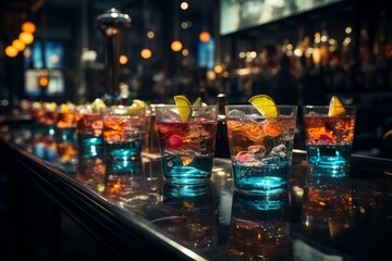 luxurious cocktails in a nightclub