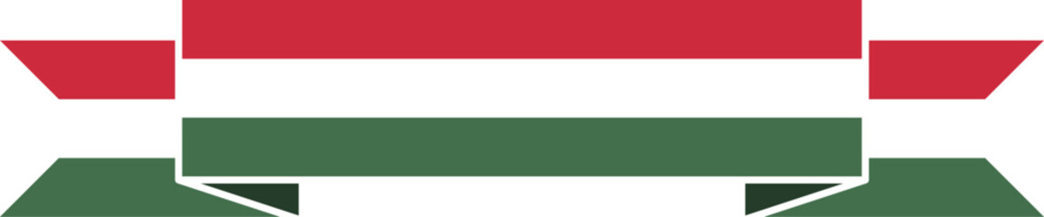Ribbon Shaped Hungary Flag Symbol Icon. Vector Image.