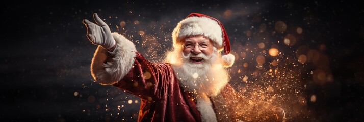 Holiday greetings from Santa, Christmass confetti background