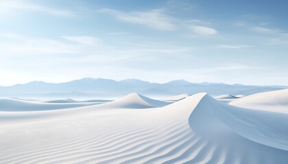 Fototapeta na wymiar The vast expanse of white desert, the background is a quiet place with no people
