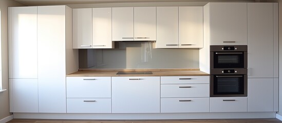 Install white kitchen units.