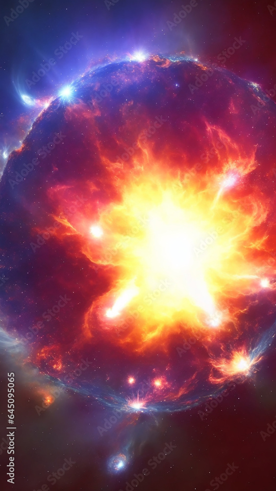 Poster a staller nebula in the deep space - ai generative