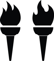  Olympic Torch symbol set