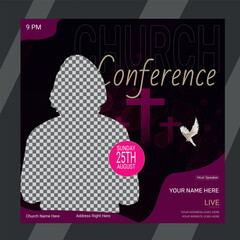Flat design church flyer template
