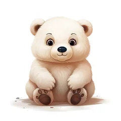 Fototapeten Cute baby bear animal isolated on white background AI generated image © yusufadi