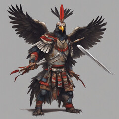 knight with sword eagle generative ai 