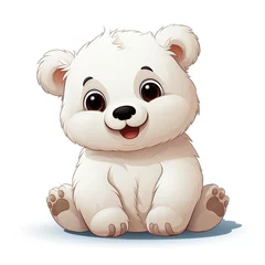 Fototapeten Cute baby bear animal isolated on white background AI generated image © yusufadi