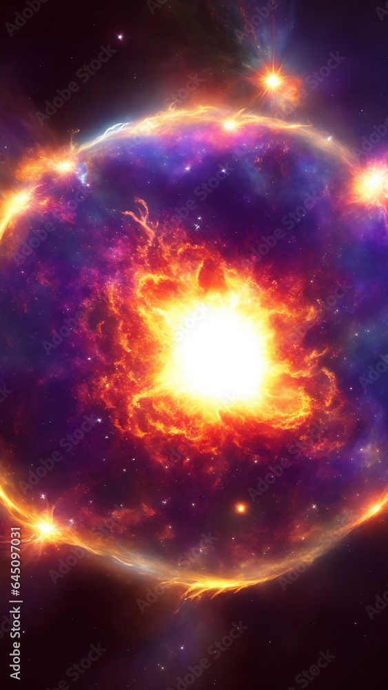 Poster a staller nebula in the deep space - ai generative
